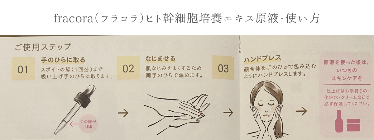 fracora（フラコラ）ヒト幹細胞培養エキス原液使い方