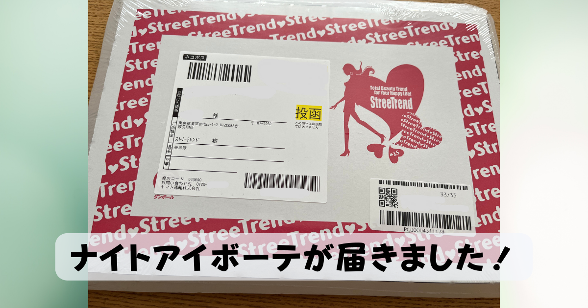 ナイトアイボーテが届きました